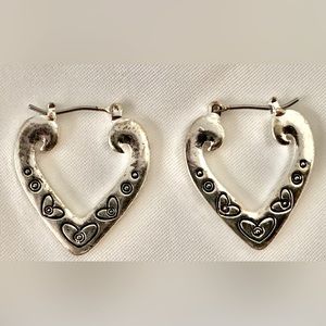 Silver heart earrings